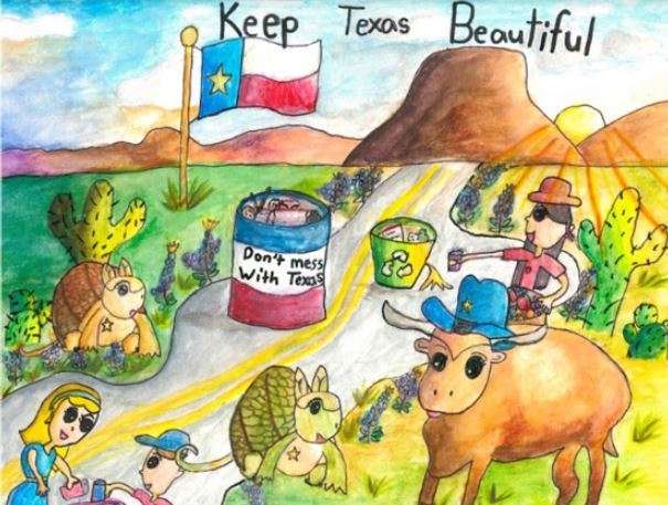 Keep Texas Beautiful - Don't mess with Texas - Drawing